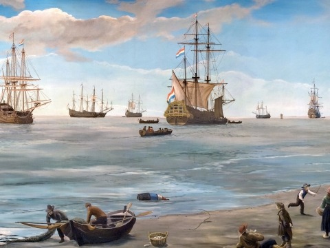 Schilderij-De Rede van Texel door Johan Reydon