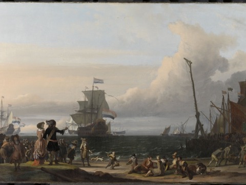 Schilderij-Nederlandse schepen op de rede van Texel -Ludolf Bakhuysen - 1671 - Rijksstudio Rijksmuseum